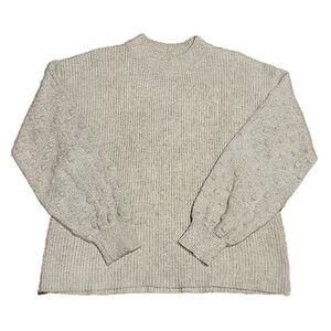 Vince Camuto Light Gray Puff Sleeve Sweater- Large